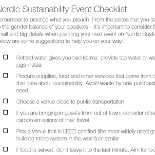 Nordic Sustainability Event Checklist